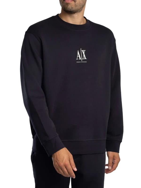 Armani Exchange Embroidered Centre Logo Sweatshirt Deep Navy XL