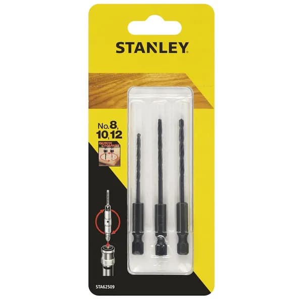 Stanley Replacement Pilot Drill Bits for Quick Change Countersink Set STA62509