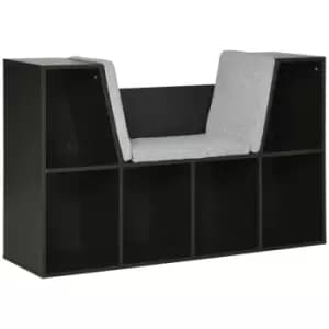 Homcom Kids Storage Organizer Cube Bookcase With Seat Brown