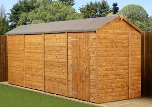 Empire Sheds Empire Modular Apex 6X16 Dipped Treated Tongue And Groove Wooden Garden Shed Single Door No Windows (6' X 16' / 6ft X 16ft) (6X16)