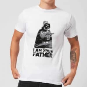 Star Wars Darth Vader I Am Your Father Sketch Mens T-Shirt - White - 3XL