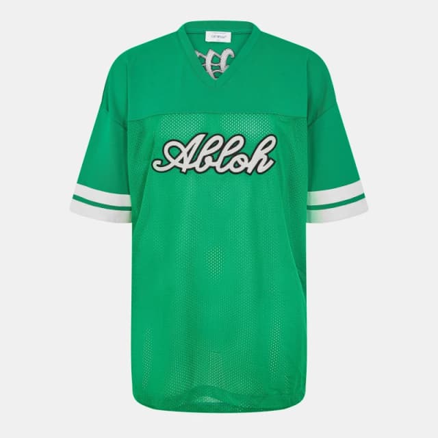 Off White Mens Regular Fit T-Shirt Green/White male S