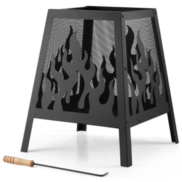 Vonhaus Flame Design Square Fire Pit, Black 2500946