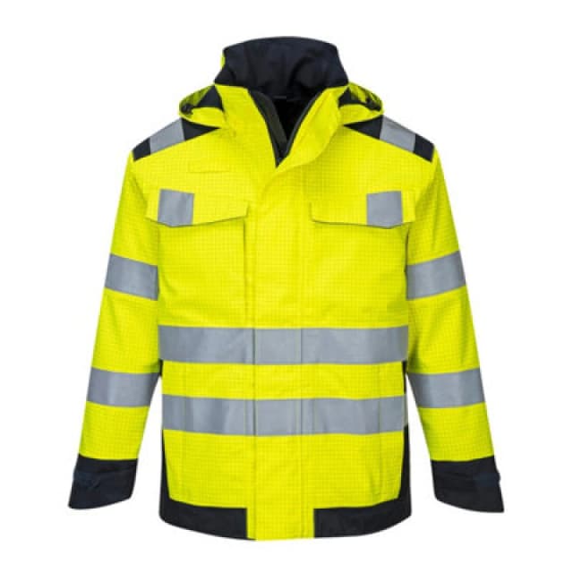 Modaflame Rain Multi Norm Arc Heat and Flame Resistant Jacket MV70YNR4XL Colour: Yellow / Navy