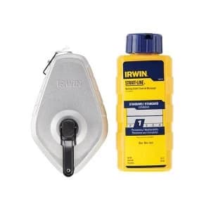 IRWIN STRAIT-LINE Aluminium 30m Chalk Line & Blue Chalk Pack