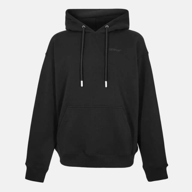 Off White Mens Skate Pull Over Hoodie Black-Black male XS