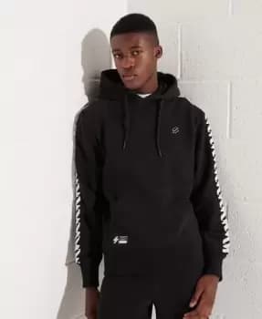 Superdry Mens Code Logo Tape Hoodie Black - Size: XL