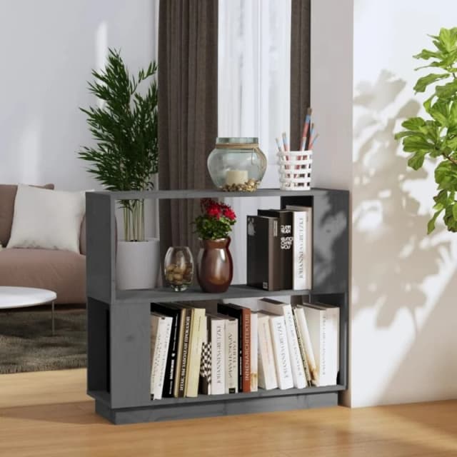 VIDAXL Vidaxl - Book Cabinet/Room Divider Grey 80x25x70cm Solid Wood Pine 8720286905944