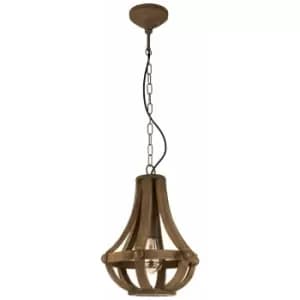 Hanging Ceiling Pendant Light Rust Steel Effect 60W E27 Hallway Feature Lamp