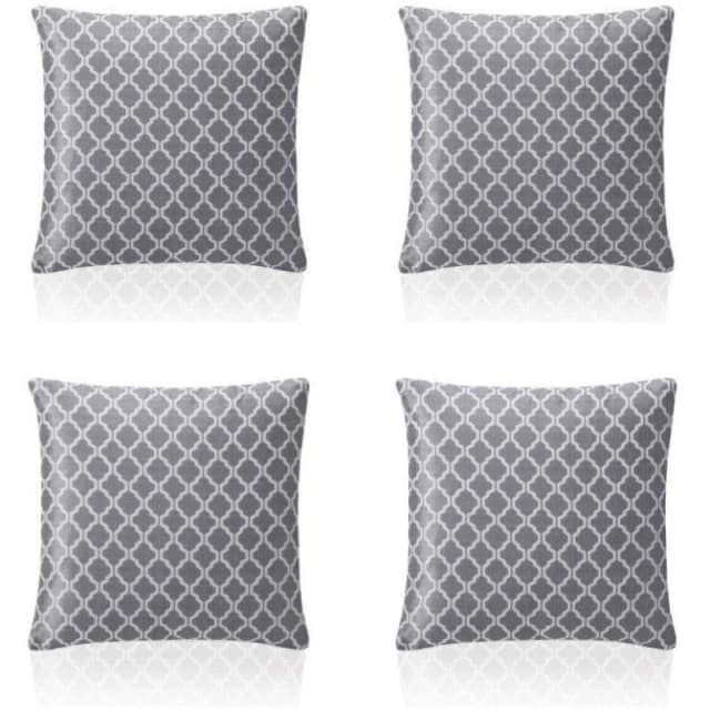 Alan Symonds Two Tone Geometric Jacquard Cushion Set of 4 Silver unisex 45x45cm