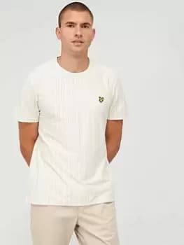 Lyle & Scott Pinstripe T-Shirt - Off White, Size L, Men
