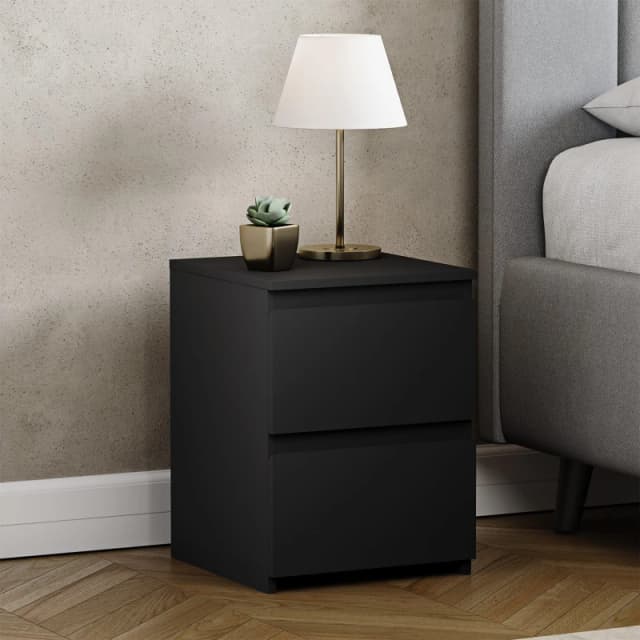 Lassic Vida Designs Denver 2 Drawer Bedside Chest Black unisex 2 Drawer