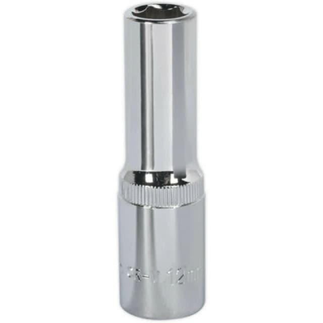 Loops 12mm Forged Steel DEEP Drive Socket - 1/2" Square Drive Polished Chrome Vanadium Metallics