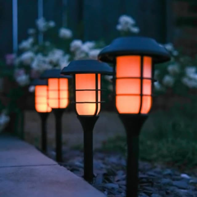 Streetwize Solar Flaming LED Stake Lights (Pack of 4) Solar Lights Pack of 4 Black 38160203045