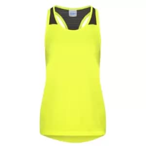 AWDis Just Cool Womens/Ladies Girlie Smooth Workout Sleeveless Vest (M) (Electric Yellow)