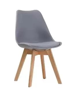 Lpd Furniture Pair Of Louvre Dining Chairs - Grey