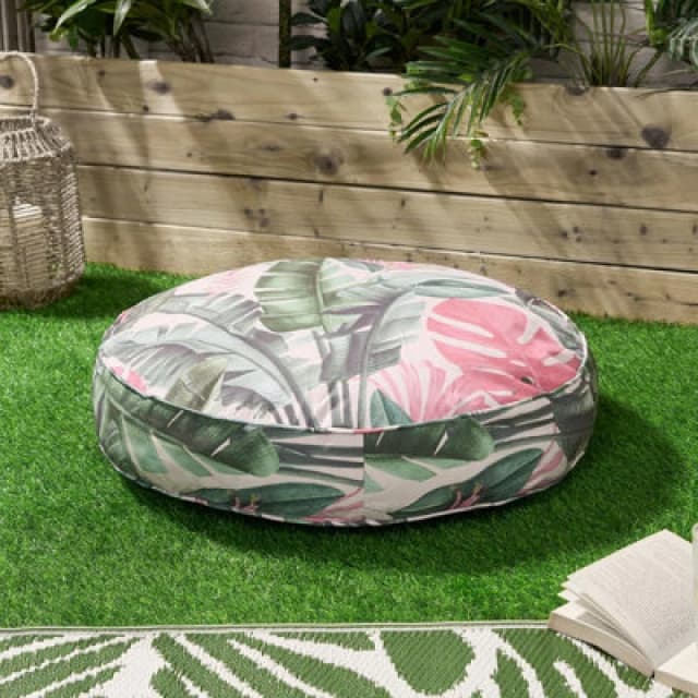 OHS OHS Large Outdoor Cushion Round Decorative Floor Garden Water Resistant in Pink Pink One Size Unisex 5027434209156