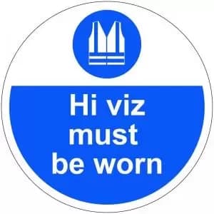 Hi Viz Must Be Worn Floor Graphic adheres to most smooth clean flat