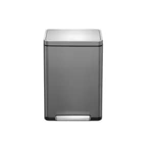 EKO X Cube 45L Titanium Grey Steel Pedal Bin Grey