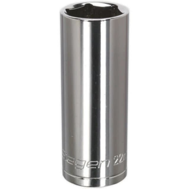 Loops 22mm Chrome Plated Deep Drive Socket - 1/2" Square Drive High Grade Carbon Steel Metallics