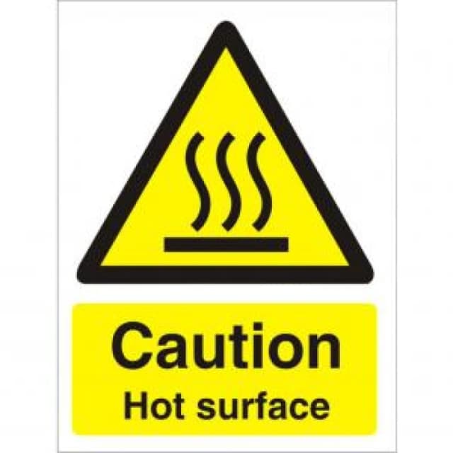 Seco Warning Safety Sign Caution Hot Surface Self Adhesive Vinyl 50 x EXR29126SS