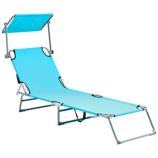 Beliani Sun Lounger Foligno Reclining Metal Turquoise