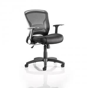 Trexus Zeus Task Operator Chair With Arms Black Fabric Mesh Back Black