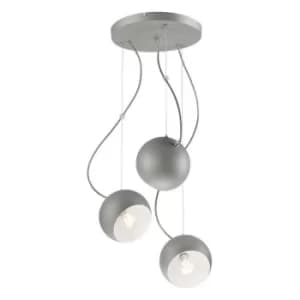 Inez Cluster Pendant Ceiling Light Silver, 3x E27