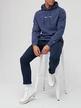 Tommy Jeans Straight Logo Overhead Hoodie - Navy Size M Men
