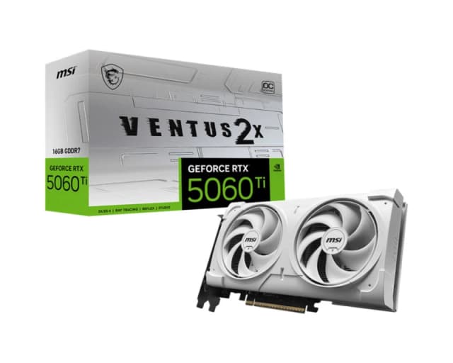 MSI GeForce RTX 5060 Ti 16G VENTUS 2X OC White 16GB GDDR7 Graphics Card - G506T-16V2CW