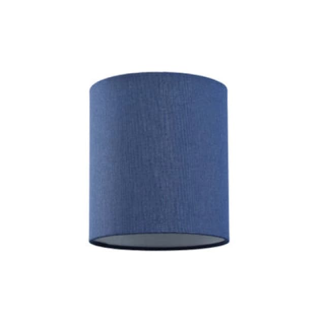 Happy Homewares Contemporary And Elegant Midnight Blue Linen Fabric 18Cm Cylinder Lamp Shade