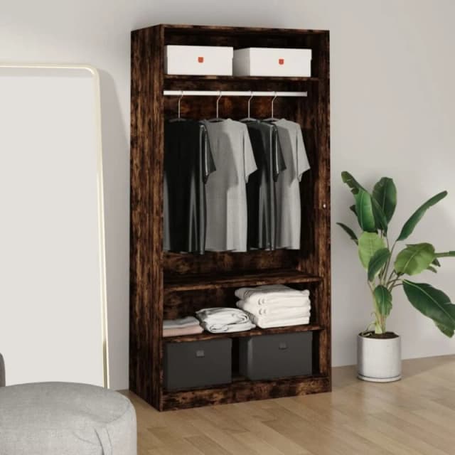 VIDAXL Wardrobe Smoked Oak 100x50x200cm Engineered Wood Vidaxl 8720845735364