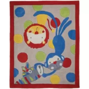 Flair Rugs Childrens/Kids Jungle Animal Design Floor Rug (80cm x 100cm) (Multicoloured) - Multicoloured