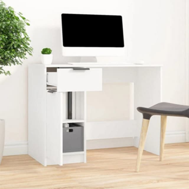Vidaxl Desk White 100X50X75cm Engineered Wood, White 811493