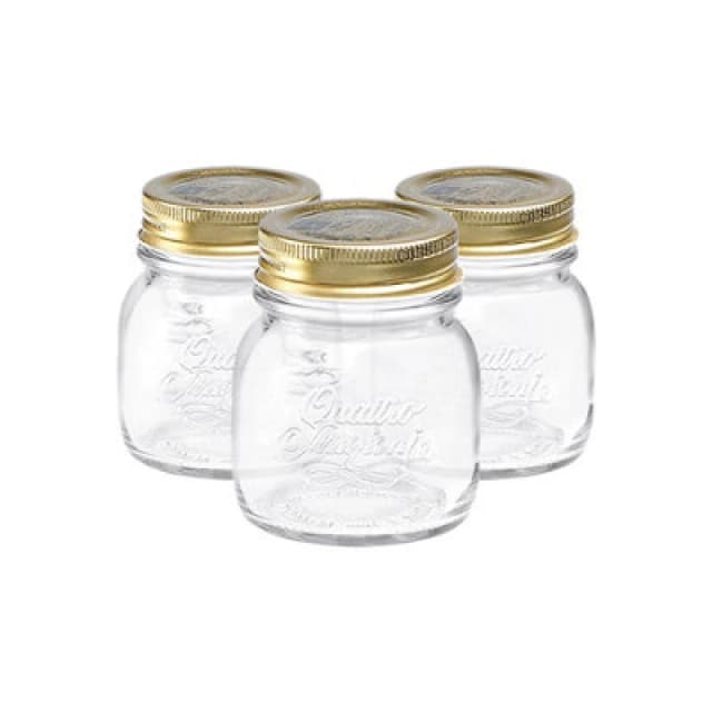 Bormioli Rocco Quattro Stagioni Glass Storage Jars 150ml Pack of 3 Clear