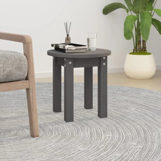 Vidaxl Coffee Table Grey Ø 35X35cm Solid Wood Pine, Grey 822339