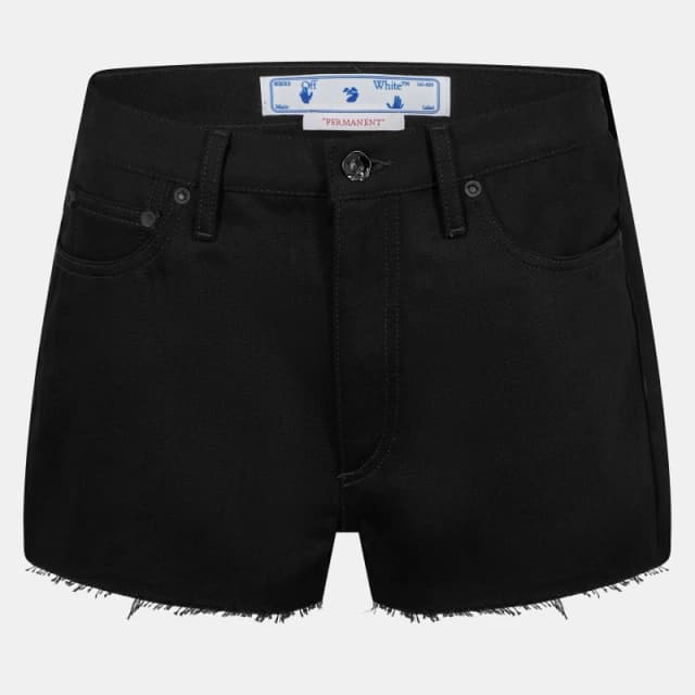 Off White Womens - Relaxed Denim Shorts Black/White female 25 L32