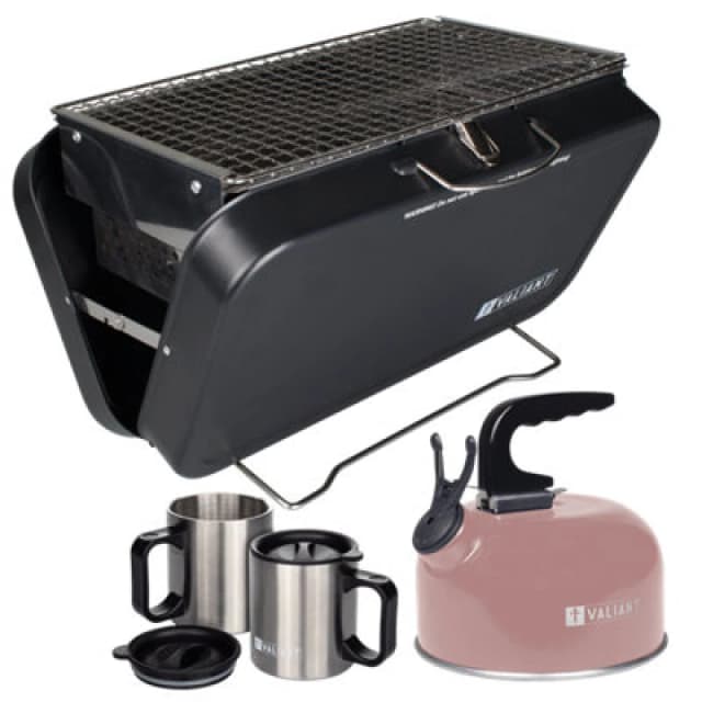 Valiant Valiant Portable BBQ Grill, Camping Kettle and Insulated Travel Mug in Light Pink Size: 4 Pack Light Pink 4 Pack Unisex 5061026620929