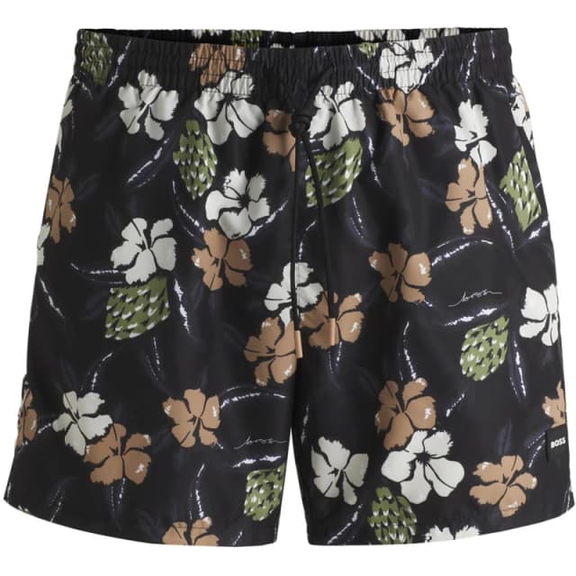 Boss Mens Piranha Breathable Mesh Lining Swim Shorts Black 003 male S