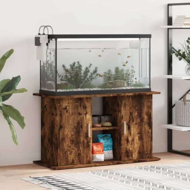 VIDAXL Aquarium Stand Smoked Oak 101x41x58cm Engineered Wood vidaXL 8720845418144