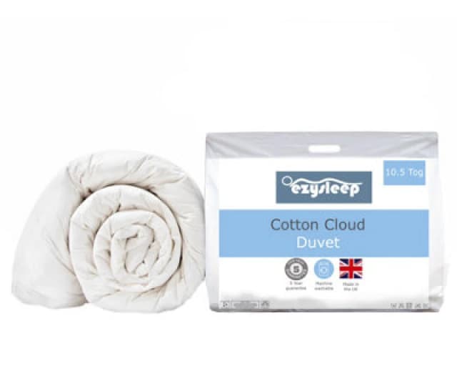 Ezysleep Ezysleep 10.5 Tog Feels Like Down Cotton Cloud Duvet in White Size: Super King White Super King Unisex 5034567875240
