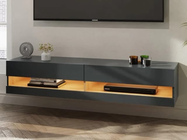 GFW GFW Leon 150cm LED Wall TV Unit - Anthracite
