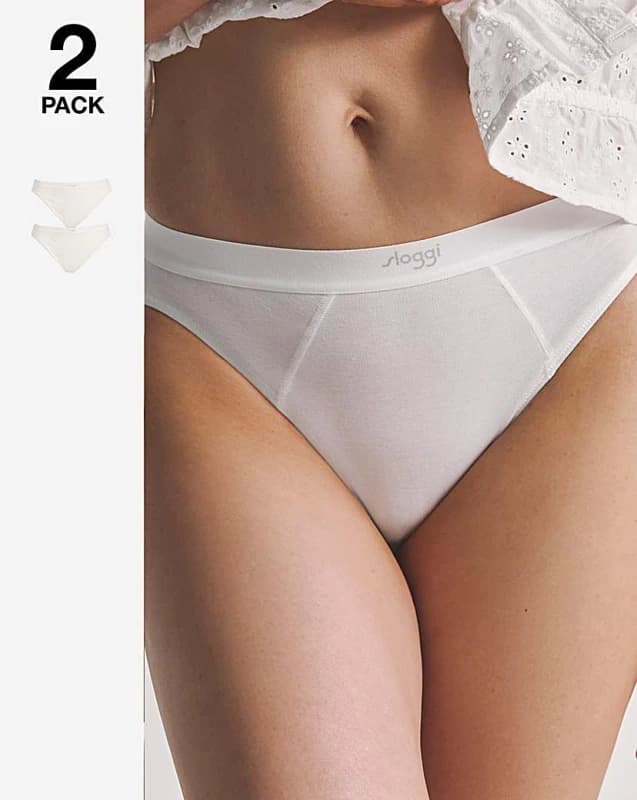 Sloggi Sloggi Ever Ease 2Pack Tai Knicker White White - sloggi - Size: XL White Female XL BJ67104
