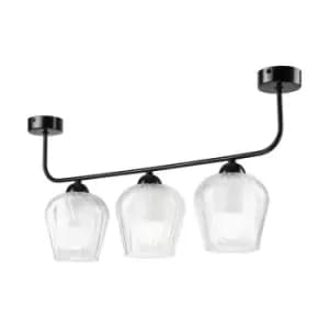 Jasmin Semi Flush Light Black, 1x E27