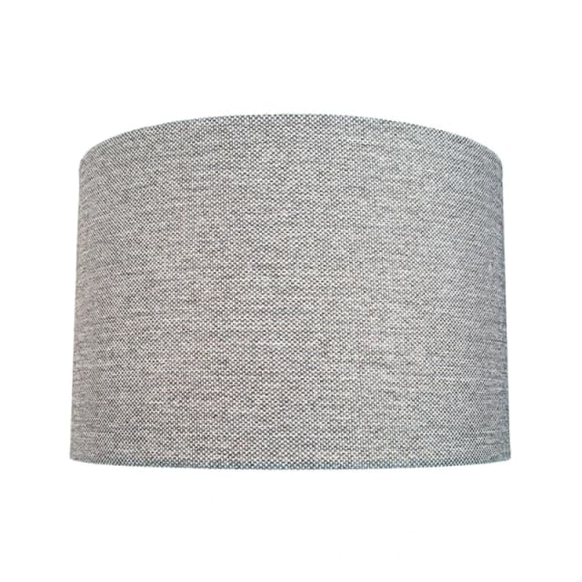 Happy Homewares Modern & Sleek Light Ash Grey Linen Fabric Drum Lamp Shade Size: 14" Grey Unisex 14"