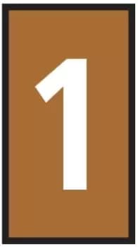 HellermannTyton HODS50 Slide On Cable Marker, Pre-printed "1", Brown, 1.7 3.6mm Dia. Range