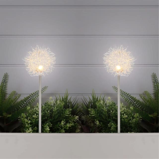 Streetwize Pack of 2 Solar Dandelion Stake Lights White unisex Pack of 2