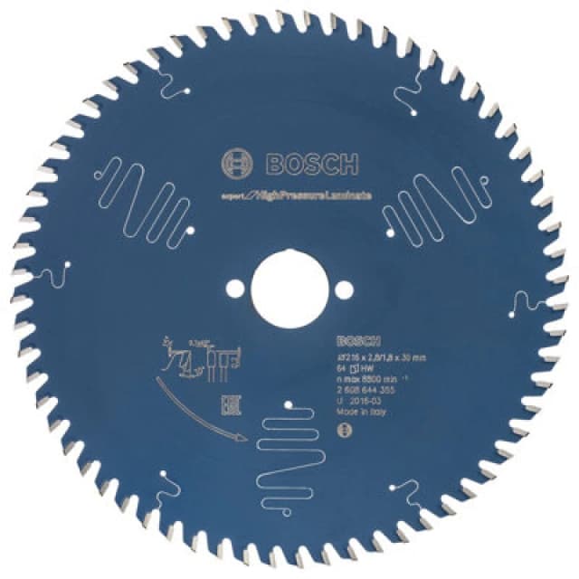 Bosch Professional Expert Circular Saw Blade For High Pressure Laminate And Miter Saw - 216X30X2.8X64T