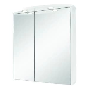 Wickes Illuminated Double Mirror Bathroom Cabinet - White 600mm