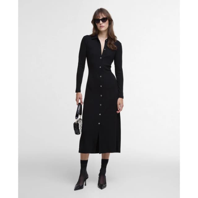Barbour International Della Knitted Midi Dress - Black 14